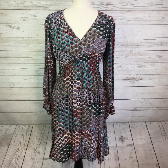 Anthropologie Dresses & Skirts - Maeve dress long sleeve small stretch ruffle hem